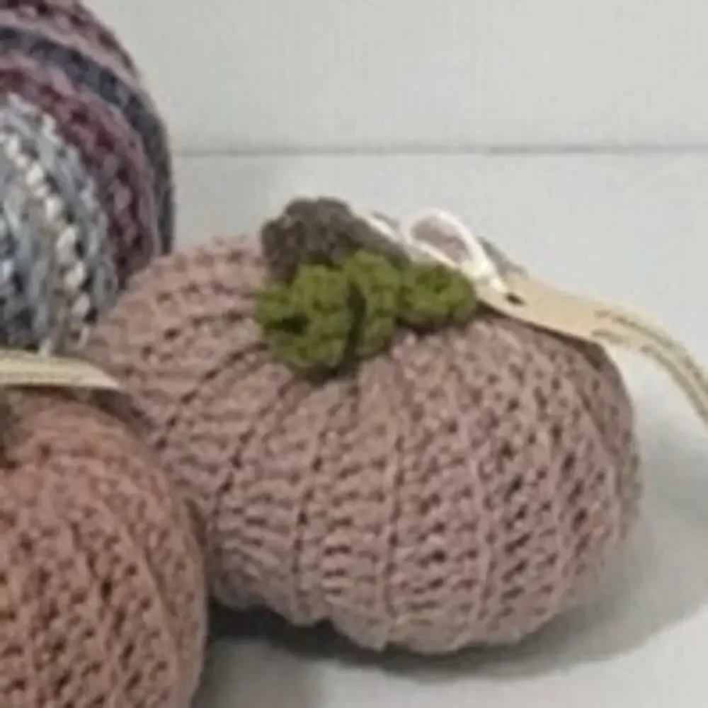 NWT Multicolor Handmade Crocheted Pumpkin Set of 3 by Dawny